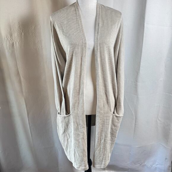 NWT Anthropologie Donni Slouchy Gray Long Open Cardigan OSFA Comfort Loungewear - Picture 6 of 8